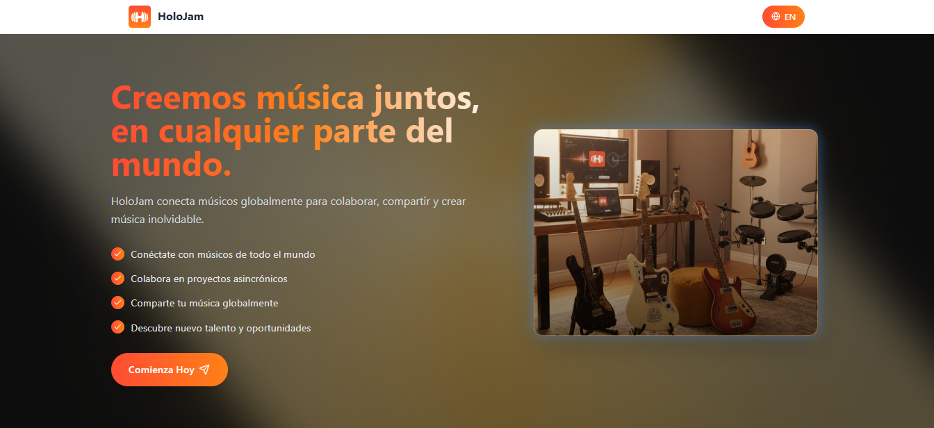 HoloJam - Landing Page